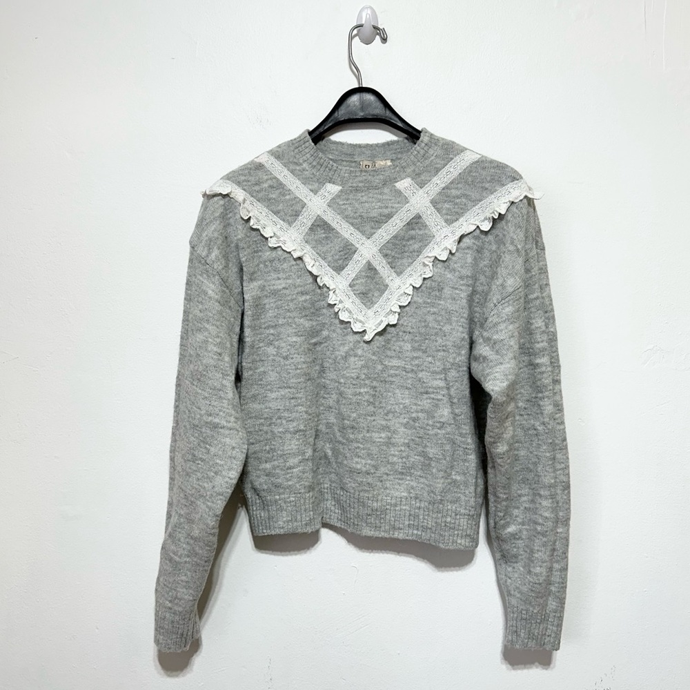 H&M Light Gray Wool High Neckline Sweater Size Small